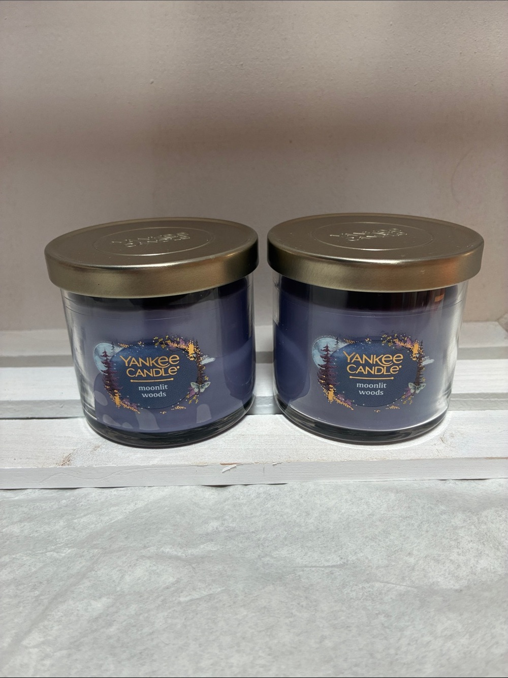 Yankee Candle Moonlit Woods Jar Candle - Purple with Gold Lid - Picture 2 of 5